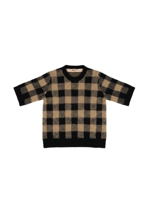 Maglia girocollo a quadri N°21 | A00470810003 FANTASIA